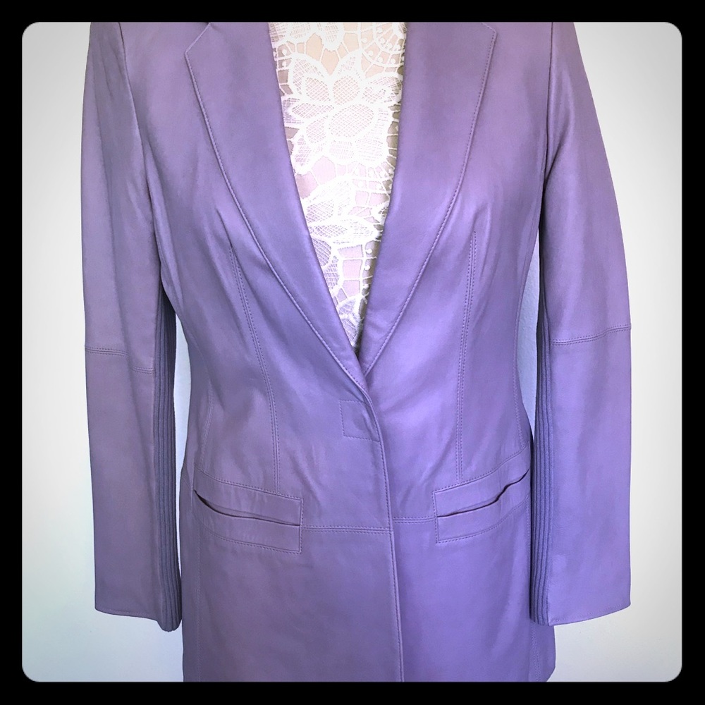 WORTH couture leather blazer (Lavender) 8